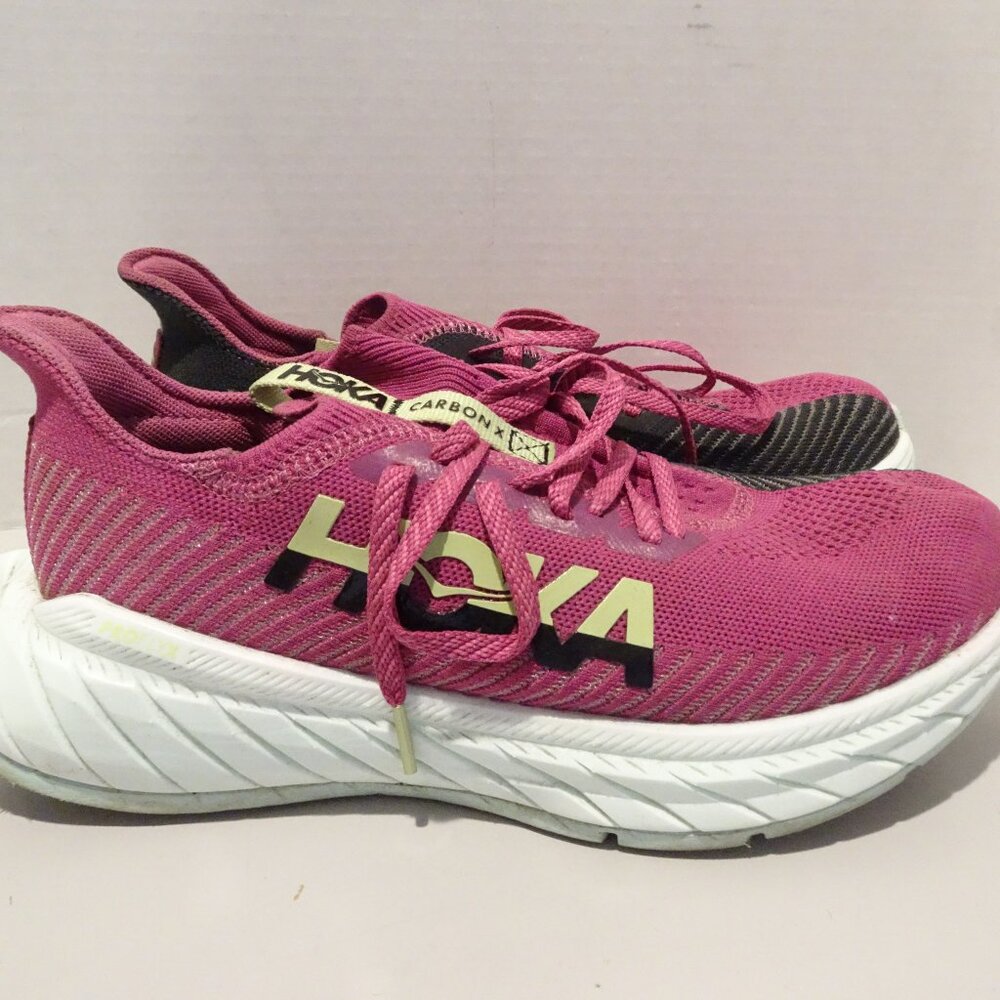 Hoka Carbon X Women's Pink Athletic Running Shoes Sz 9B